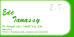 ede tamassy business card